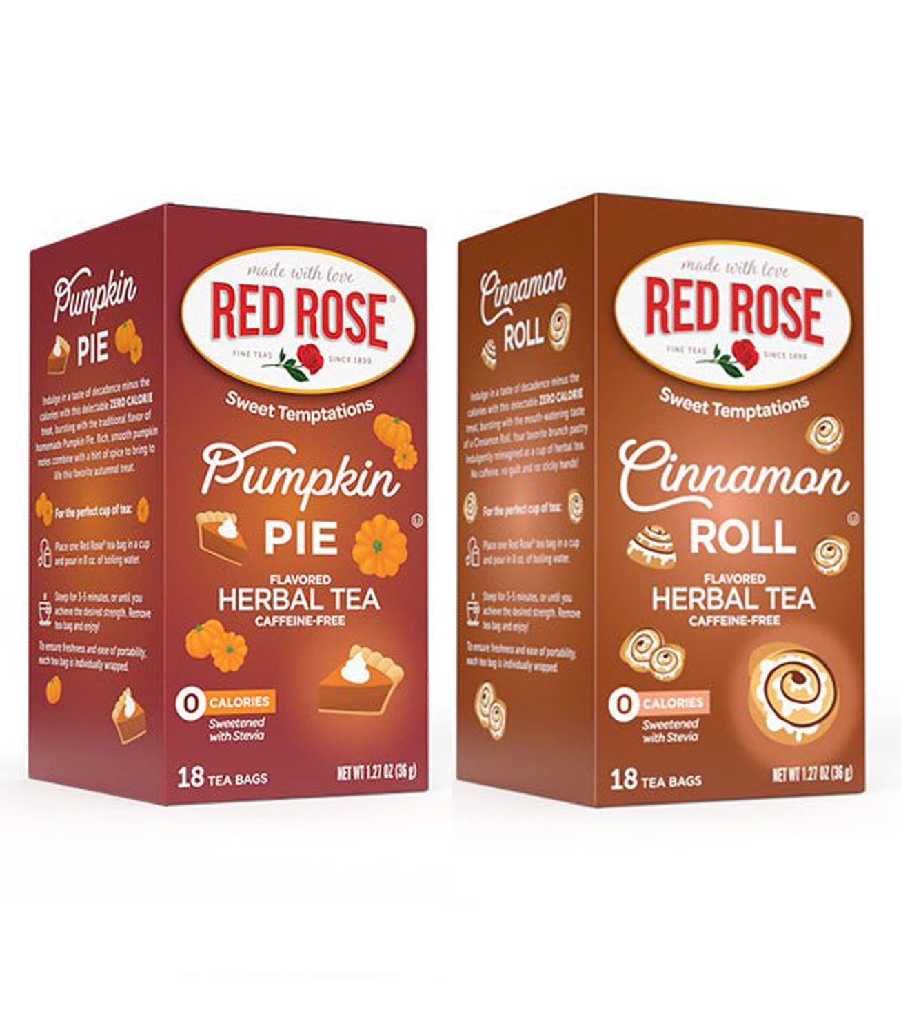 Red Rose Sweet Temptations Pumpkin Pie & Cinnamon Roll Flavored Herbal