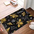 thumbnail image 5 of Haiem Hohey Bee Golden Embroidery Front Door Mat Indoor Outdoor Entrance, Waterproof All-Season, All-Weather Doormat, Durable Flannel Fabric, Fade Resistant, Low Profile, 16x24in, 5 of 9