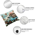 thumbnail image 4 of JEUXUS Watercolor Blue Pickup Truck Colorful Eggs Easter Decorative Lumbar Pillowcase Throw Pillow Cover Case Chair Sofa Bed Home Decoration,2 Pcs, 4 of 6