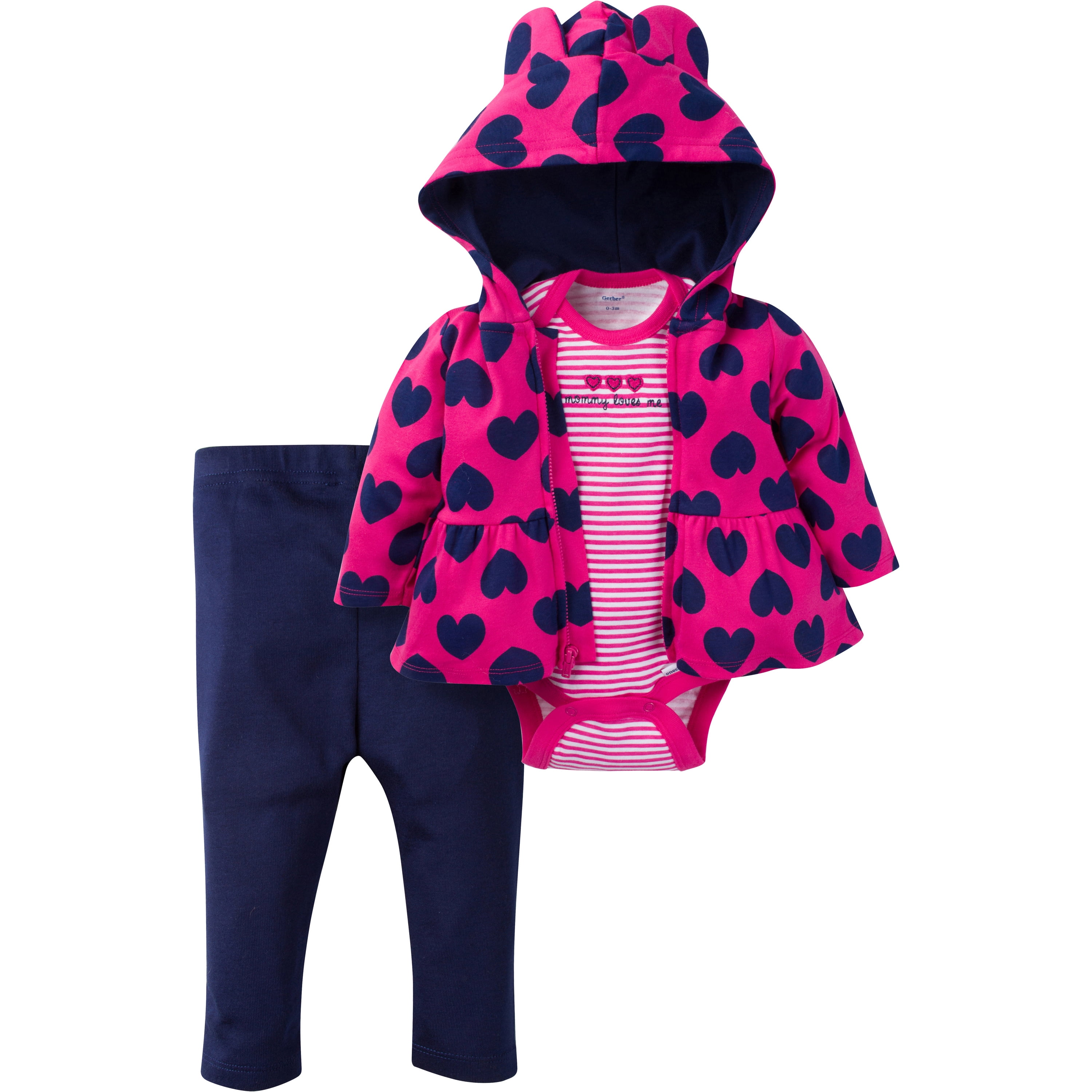 Gerber Childrenswear Gerber Newborn Baby Girl Hooded Jacket