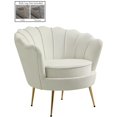 thumbnail image 1 of Meridian Furniture Gardenia Cream Velvet Chair, 1 of 5