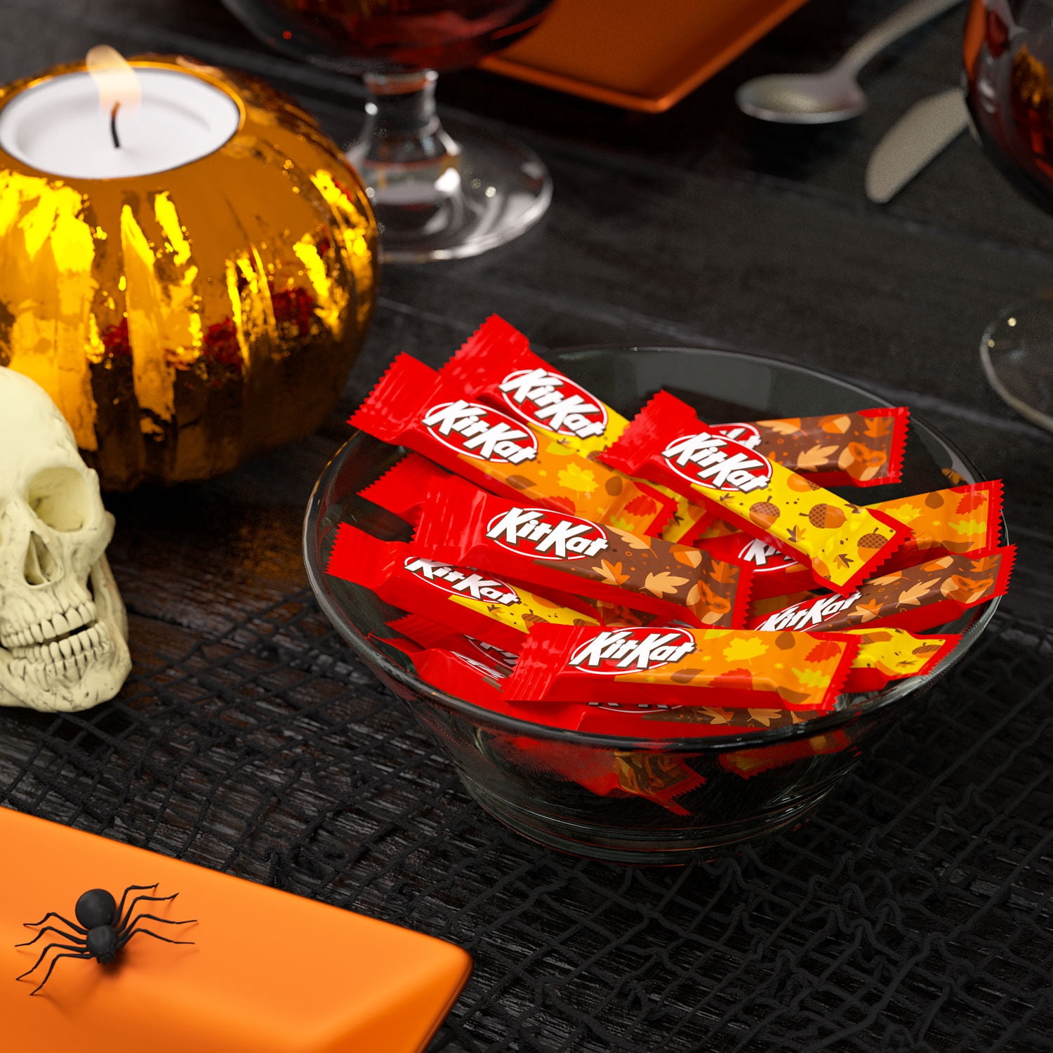 (4 pack) KIT KAT® Miniatures Milk Chocolate Wafer, Halloween Candy Bag, 10 oz