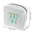 thumbnail image 2 of Unique Bargains 1 Pc Letter W Pattern Makeup Bag for Travel White Corduroy, 2 of 6