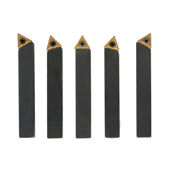 ALL-CARB 5Pcs 3/8" Carbide Indexable Turning Tool Lathe Tool Bit With Carbide Inserts Set
