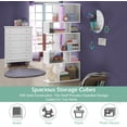 thumbnail image 4 of WYDK 5-Tier Geometric Bookshelf White, 70'' Tall Wood Freestanding Decorative Display Open Shelves with Anti-Tipping Device, Each Shelf Holds up to 44 lbs, Wooden S Shaped Bookcase, 4 of 8