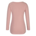 thumbnail image 4 of IROINNID Deals Womens Long Sleeve V-Neck Shirts Lounge Loose T-shirt Autumn Blouse Pullover Tops,Pink, 4 of 5