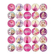 Barbie Logo Puppy Horses Tiara Ball Gowns Edible Cupcake Toppers ABPID05265