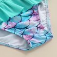 thumbnail image 6 of FNNMNNR Girl Bikini Set Mermaid Long Sleeve Tops Ruffles Shorts Swimsuit, 6 of 6