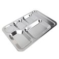 thumbnail image 3 of MasteelfCA 1Pc Stainless Steel Plate Household Divided Plate Fruit Plate Breakfast Plate (Silver), 3 of 9