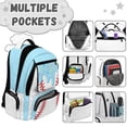 thumbnail image 7 of FKELYI Baseball Blue Drip Print 17 Inch Schoolbag Spacious Kids Backpack with Multi-Pockets for Boys Girls Primary School Bookbag Travel Backpacks for Elementary Student, 7 of 7