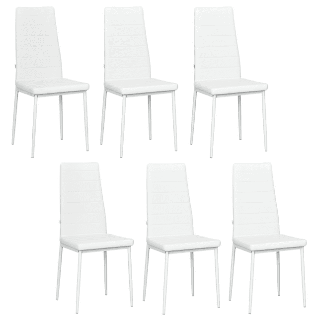 HOMCOM Chaises de Salle à Manger Modernes, Ensemble de 6, Chaises d'Appoint Rembourrées en Cuir PU