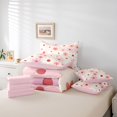 thumbnail image 6 of Manfei Kawaii Groovy Flower Twin Bedding Sets 7-Piece for Kids, Rustic Daisy Floral Bedding Comforter Set, Pink Cartoon Theme Reversible Sheet Sets, Super Cozy Room Decor, 6 of 8