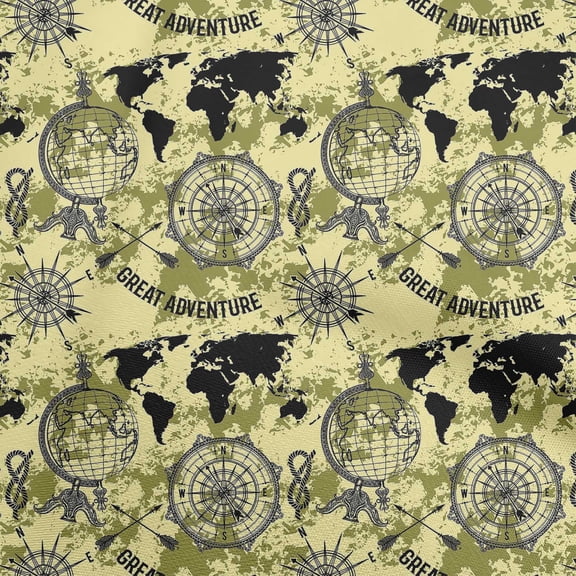 oneOone Cotton Poplin Light Green Fabric Travel Sewing Material Print Fabric By The Yard 56 Inch Wide