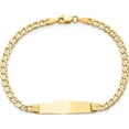 thumbnail image 4 of 14K Yellow Gold Semi-Solid Soft Diamond Shape Cuban Link Id Bracelet (7 X 7.5) Made In United States dcid106c-7, 4 of 5