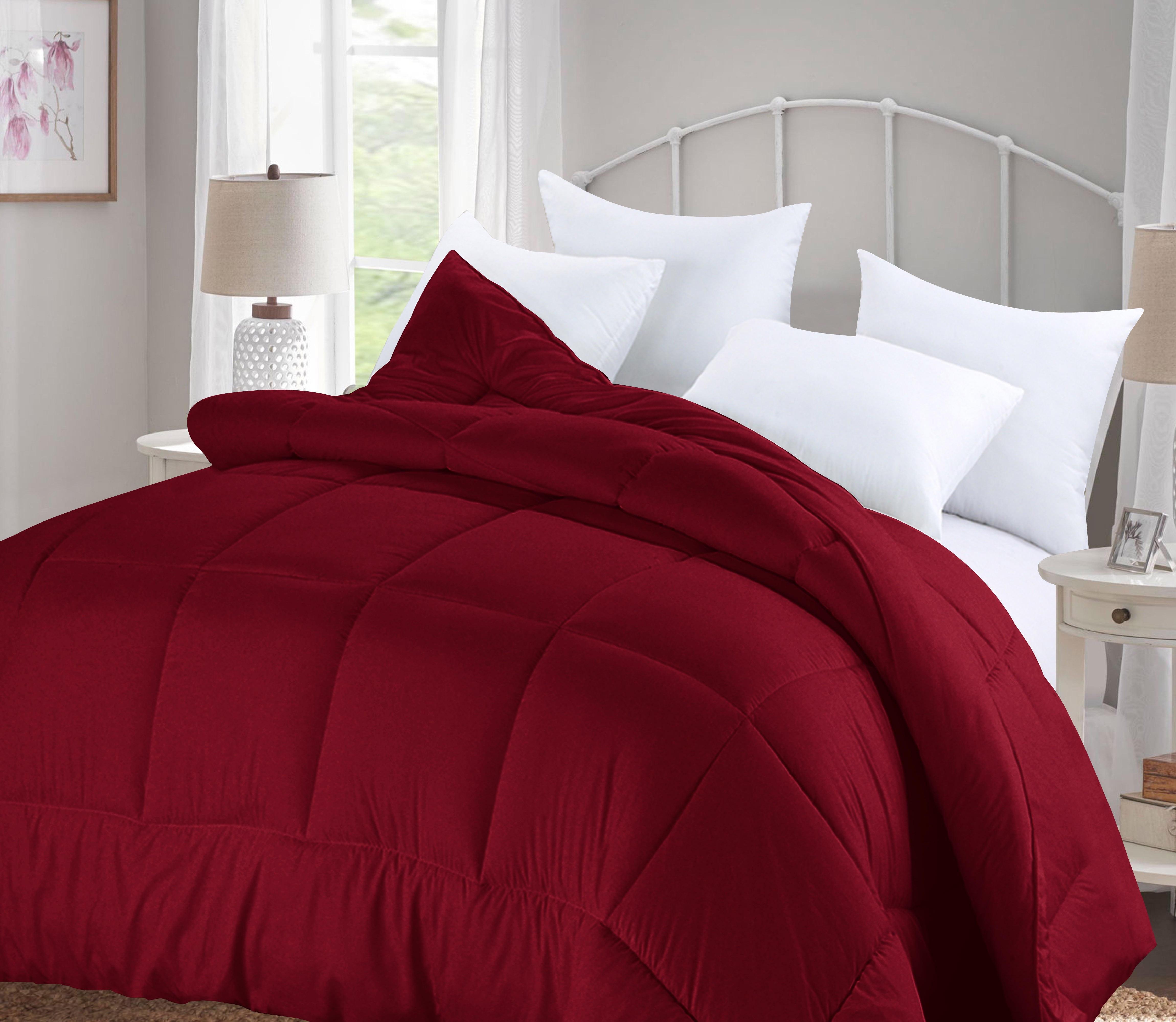 Swift Home Heavy-Filled Down Alternative Comforter, Ultra Soft All Season Hypoallergenic Bedding, Twin, Burgundy