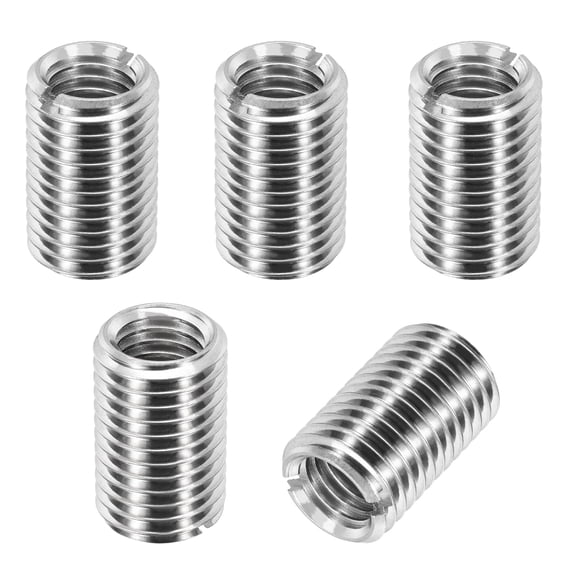 Thread Adapters Sleeve Reducing Nut, 5Pcs M16x2 Male to M12x1.75 Female Repairing Insert Nut Screw Reducer Conversion 303 Stainless Steel Fastener 25mm