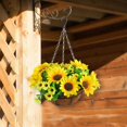 thumbnail image 3 of Flores artificiales en cesta colgante para exteriores, interiores, baby shower, jardín, 3 of 6