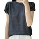 thumbnail image 2 of mfyjkho Tops De Moda Para Mujer, Blusas Y Camisas De Cuello Redondo De Manga Corta De Punto De Color Liso Para Mujer Tops De Gimnasio Para Mujer L, 2 of 3