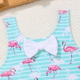 thumbnail image 4 of TOWED22 Girls Swimsuits One Piece Bathing Suit Crossback Straps Cute Toddler Kids Pool Beach Swimwear Quick Dry 4-12 Years Blue,13-14 Y, 4 of 5