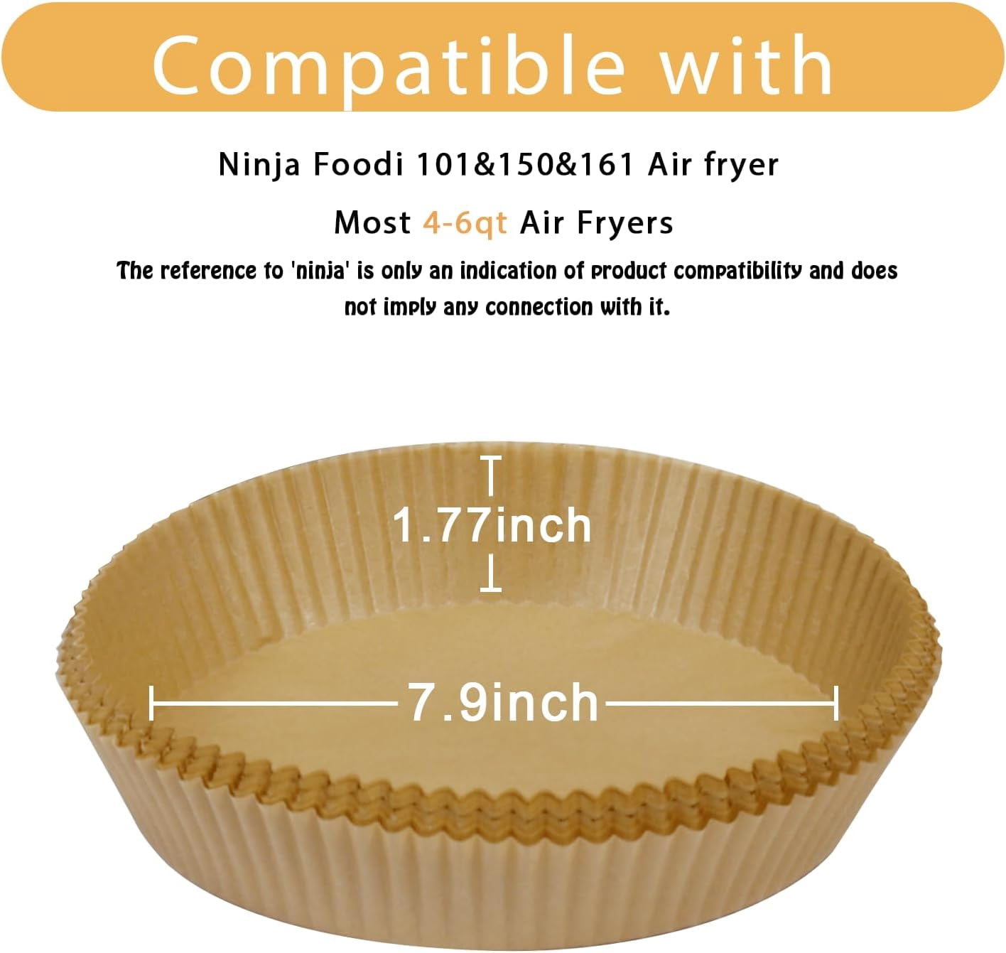 JJEAN-200 Pcs Air Fryer Liners - Disposable Parchment Paper Sheets for Ninja Air Fryer AF101 & AF150 XL