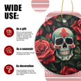thumbnail image 3 of Beautiful Pattern of Pop Art Skulls With Red Roses - Christmas Ornament Xmas Keepsake Ceramic Ornaments Holiday Decorations for Tree Christmas Gift Ideas 2.95in, 3 of 6