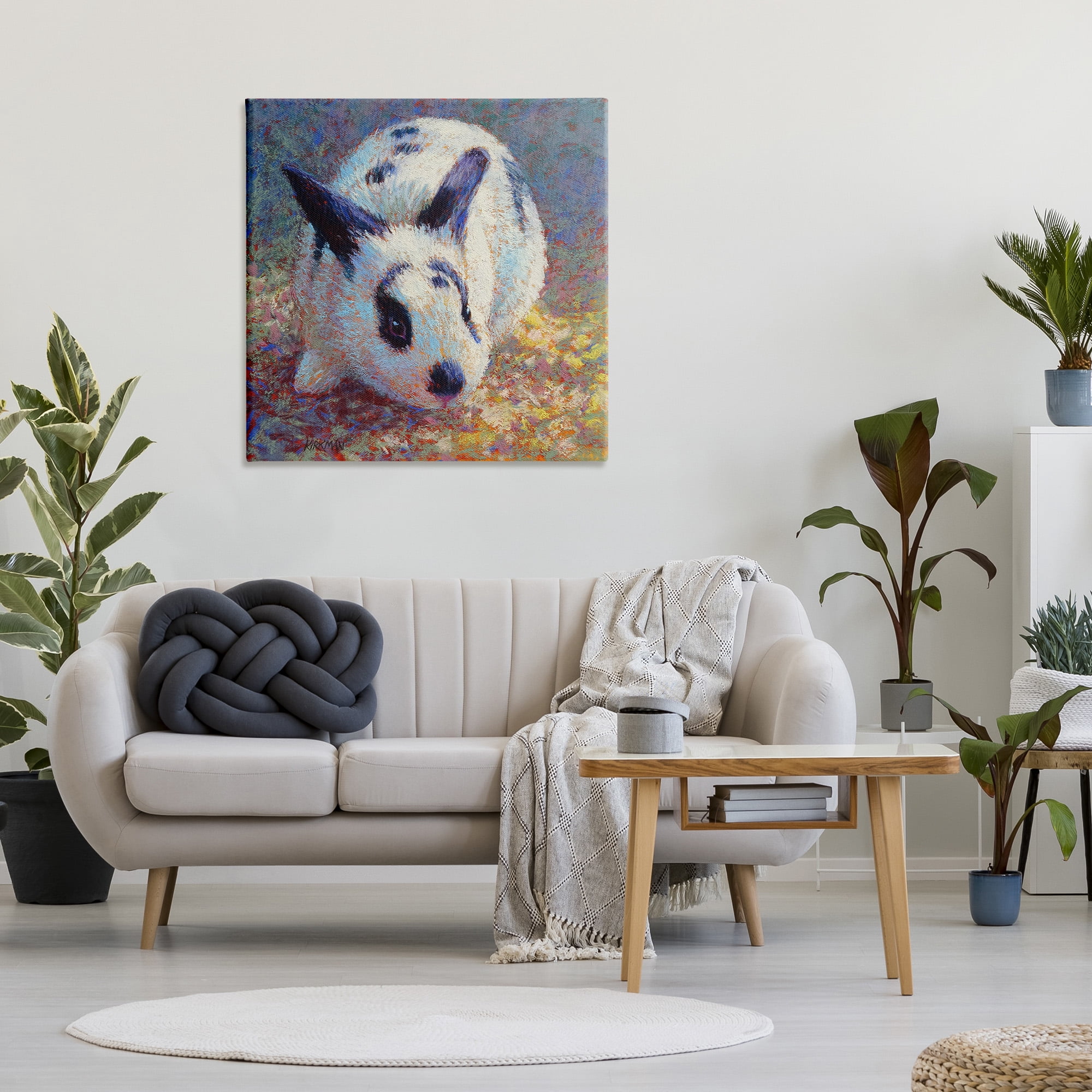 Stupell Industries Abstract Spotted Rabbit Animals & Insects Painting Gallery Wrapped Canvas Art Print Wall Art, 36 x 36