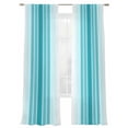 thumbnail image 2 of Sheer Curtains 96 Inches Long 2 Panels, Watercolor Ocean Turquoise Line Rod Pocket Curtain Voile Draperies, Modern Geometrical Stripe Art Light Filtering Window Treatment for Living Room, 2 of 8