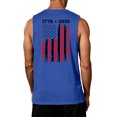 thumbnail image 4 of 250th Anniversary Tank Tops for Men Sleeveless Crew Neck Usa Flag Print Daily Patriotic Vest Stretchy Summer Casual T-Shirts ,XXL,#01 Blue, 4 of 4