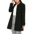 thumbnail image 5 of INSPIRE CHIC Women's Peter Pan Collar Single Breasted Winter Overcoat L Black, 5 of 7
