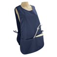 thumbnail image 5 of Cobbler Apron 2 Pockets Smock Regular 28.5" x 18.5" Poly Cotton Black White (1, Navy Blue) By DALIX, 5 of 5