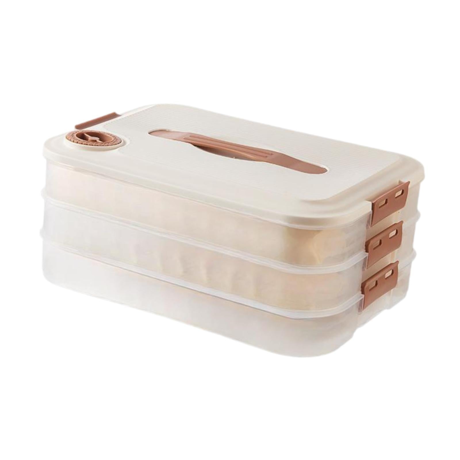 TISHITA Food Storage Container Dumpling Storage Box Reusable Food Preservation Box Refrigerator Organizer for Snack Fridge Three Layers