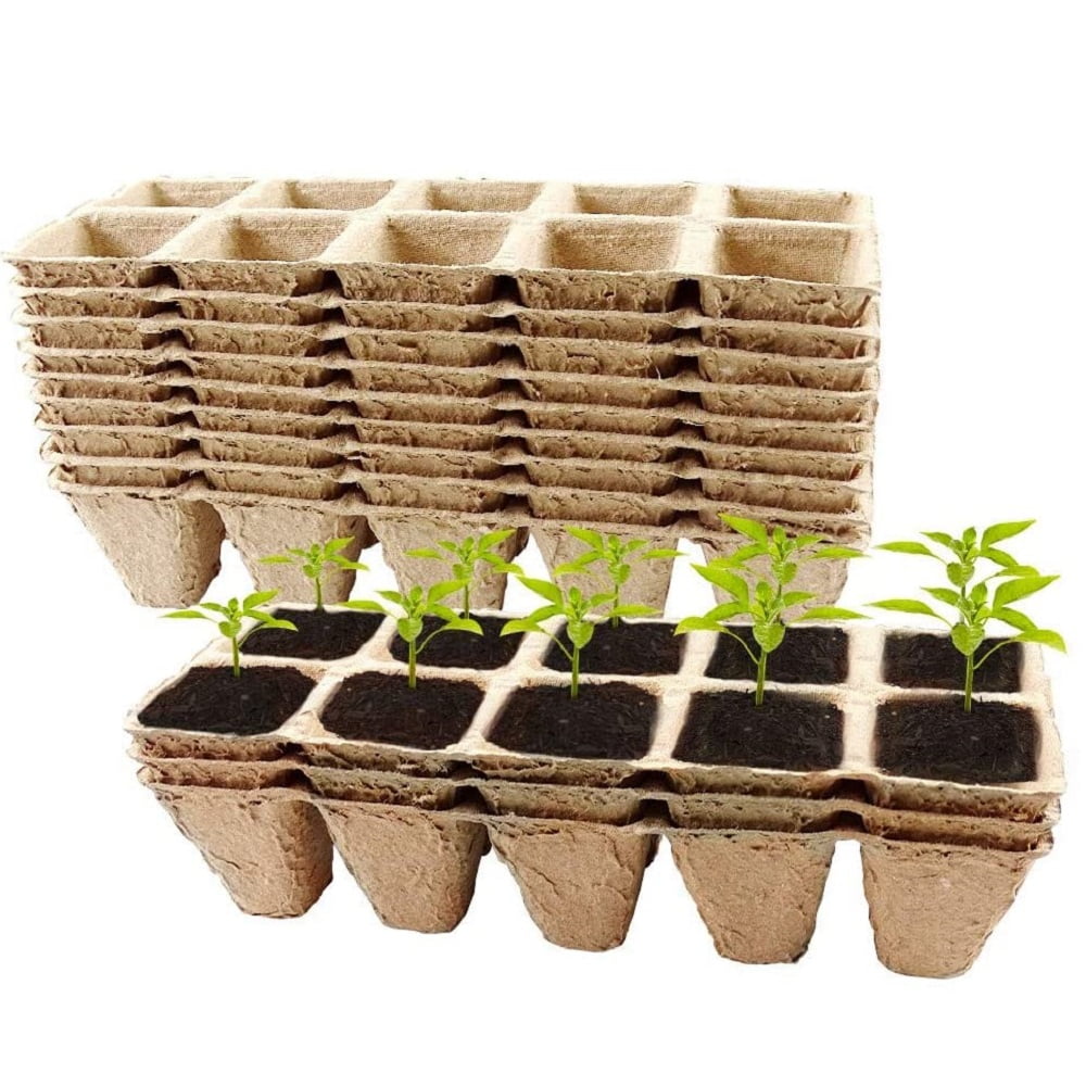 Seed Starter Peat Pots Kit Biodegradable  Organic Germination Seedling Trays 
