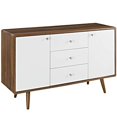 thumbnail image 2 of Modway MO-EEI-2531-WAL-WHI-SET 51" Buffet Moderne Buffet TV Stand, 51 Pouces, Blanc de Noyer, 2 of 4