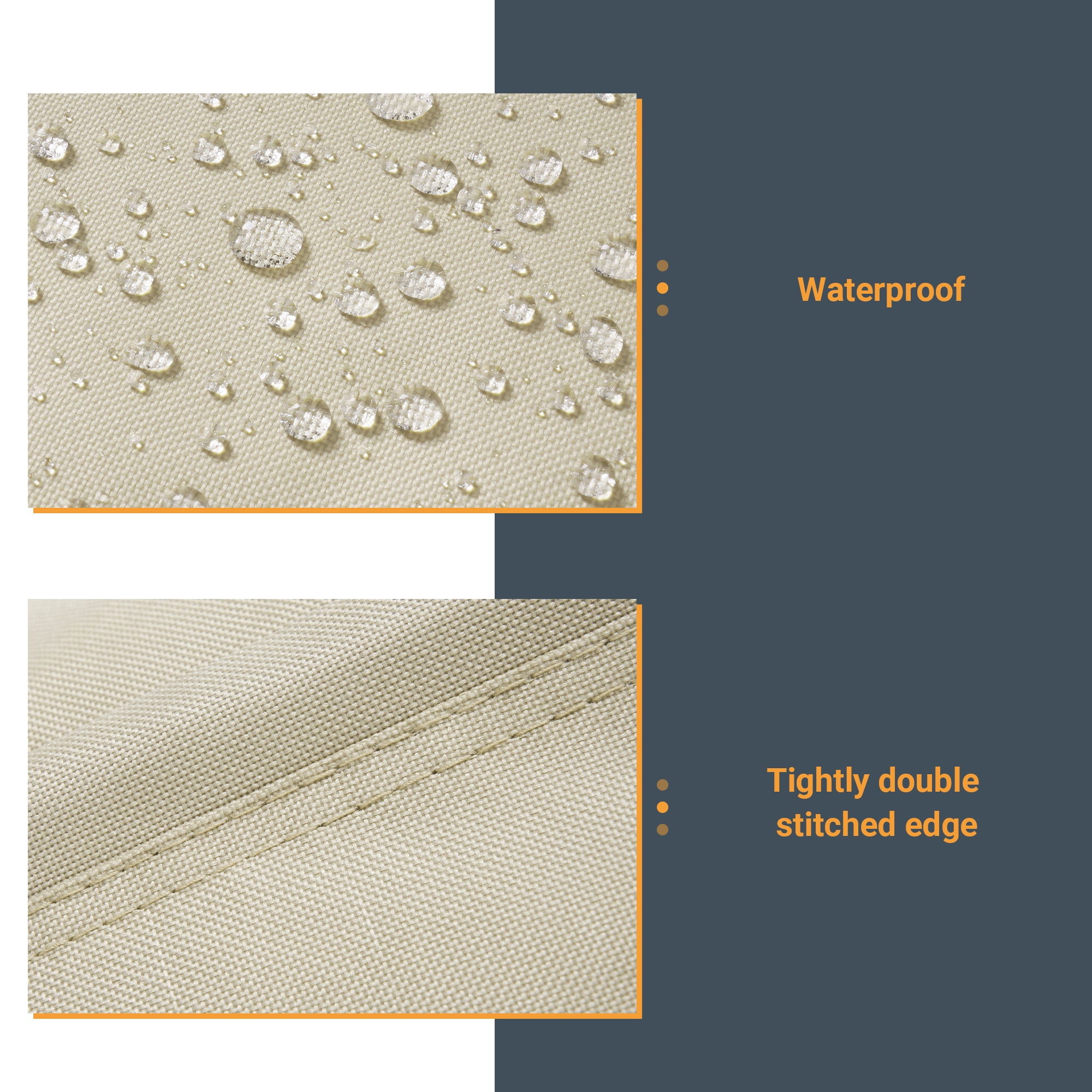 ACEGOSES Patio Market Table Umbrella Covers Zippered Waterproof Outdoor Parasol Deck Umbrella Cover, Fit for 7.5–11 Feet,KhaKi