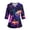 Purple, variant on Women's Halloween Scrub Tops Spider Web Skull 3/4 Sleeve Funny Medical Uniform Bone Bat V Neck Spooky Medical Scrubs, 4XL