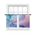 thumbnail image 6 of Blue Purple Pink Ombre Sheer Curtains for Living Room Bedroom Modern Marble Abstract Sheer Curtains 45 Inch Long 2 Panels Set Light Filtering Curtain Window Treatments Drapes for Dining Room, 6 of 6