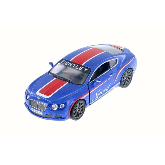 2012 Bentley Continental GT Speed with Decals Hard Top, Blue w/ Red - Kinsmart 5369DF - 1/38 Scale Diecast Model Toy Car (Brand New but NO BOX)