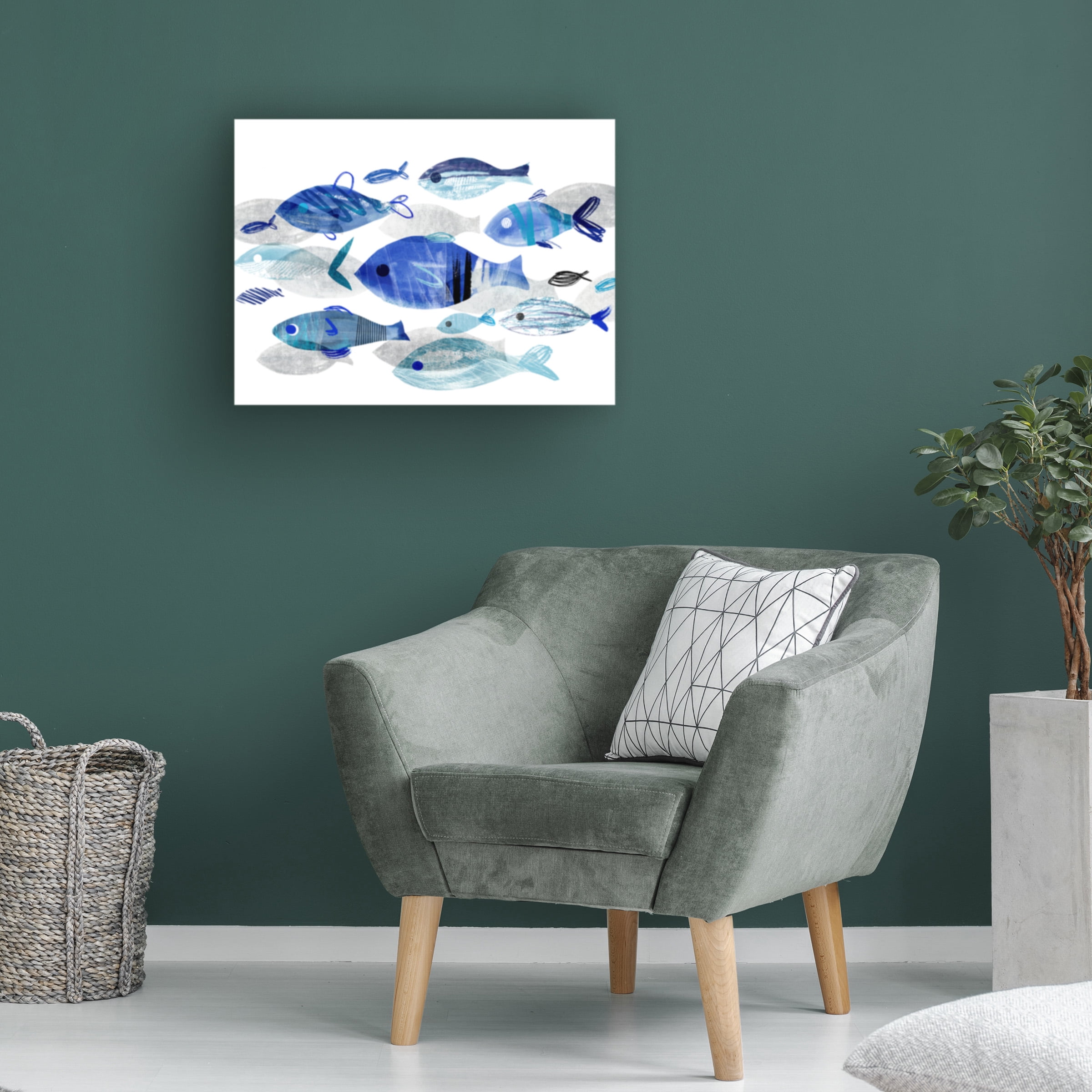 Annie Warren 'Fish Parade II' Canvas Art