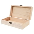 thumbnail image 1 of ColoMX Cofre de joyería de madera con tapa con bisagras, escritorio retro sin terminar, pequeño joyero de madera, decorar cajas de madera para joyería artesanal, estuche para alfileres, 1 of 7