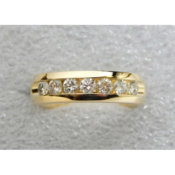 Aishvi Jewels 2Ct Round Cut Lab-Created Diamond Wedding Band Ring Men's 14K Yellow Gold Plated