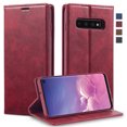 thumbnail image 2 of Dteck Wallet Case for Samsung Galaxy S10 Plus 6.4 Inch, Luxury PU Leather Soft Silicone Shockproof RFID Blocking Flip Case with Card Slots Holder Kickstand Magnetic Clasp Folio Phone Cover,Red, 2 of 17