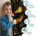 thumbnail image 3 of Halloween Caf Curtains with Black Cat and Skull Pattern, Semi-Sheer Fabric,42x63in long Curtains Set, 3 of 5