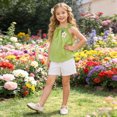 thumbnail image 2 of kpoplk Toddler Girl Clothes Summer Baby Girl Cute Sleeveless Tank Tops with Bow and Ruffled Shorts 2Pcs Outfits Set Size 18-24 Months,Green, 2 of 7