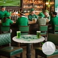 thumbnail image 4 of Round Fitted Tablecloth,Irish St. Patrick's Day Four-Leaf on Linen Circle Table Cover Waterproof Table Cloth with Elastic Edge,Love Heart Stretched Outdoor Tablecloths for Kitchen Picnic 45-54in, 4 of 9