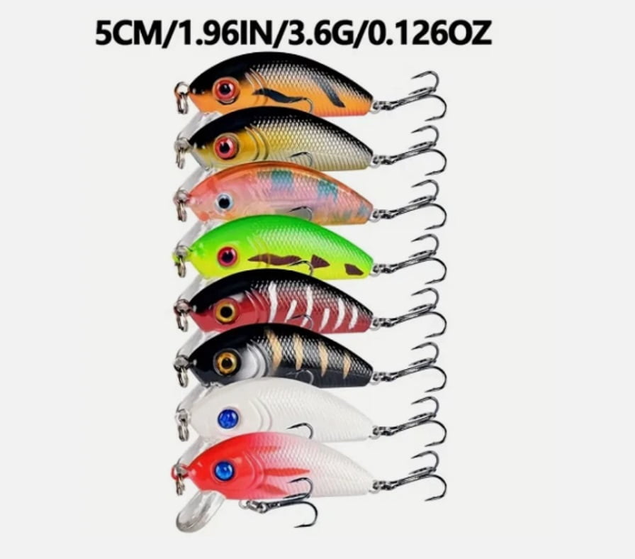 56PCS Mixed Fishing Lures Set Bionic Minnow Hard Artificial Bait Crankbait Kit for Bass Trout Freshwater Fishing