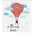 thumbnail image 3 of Ambesonne Cartoon Shower Curtain, Words Hot Air Balloon, 69"Wx84"L, Coral Sky Blue, 3 of 3