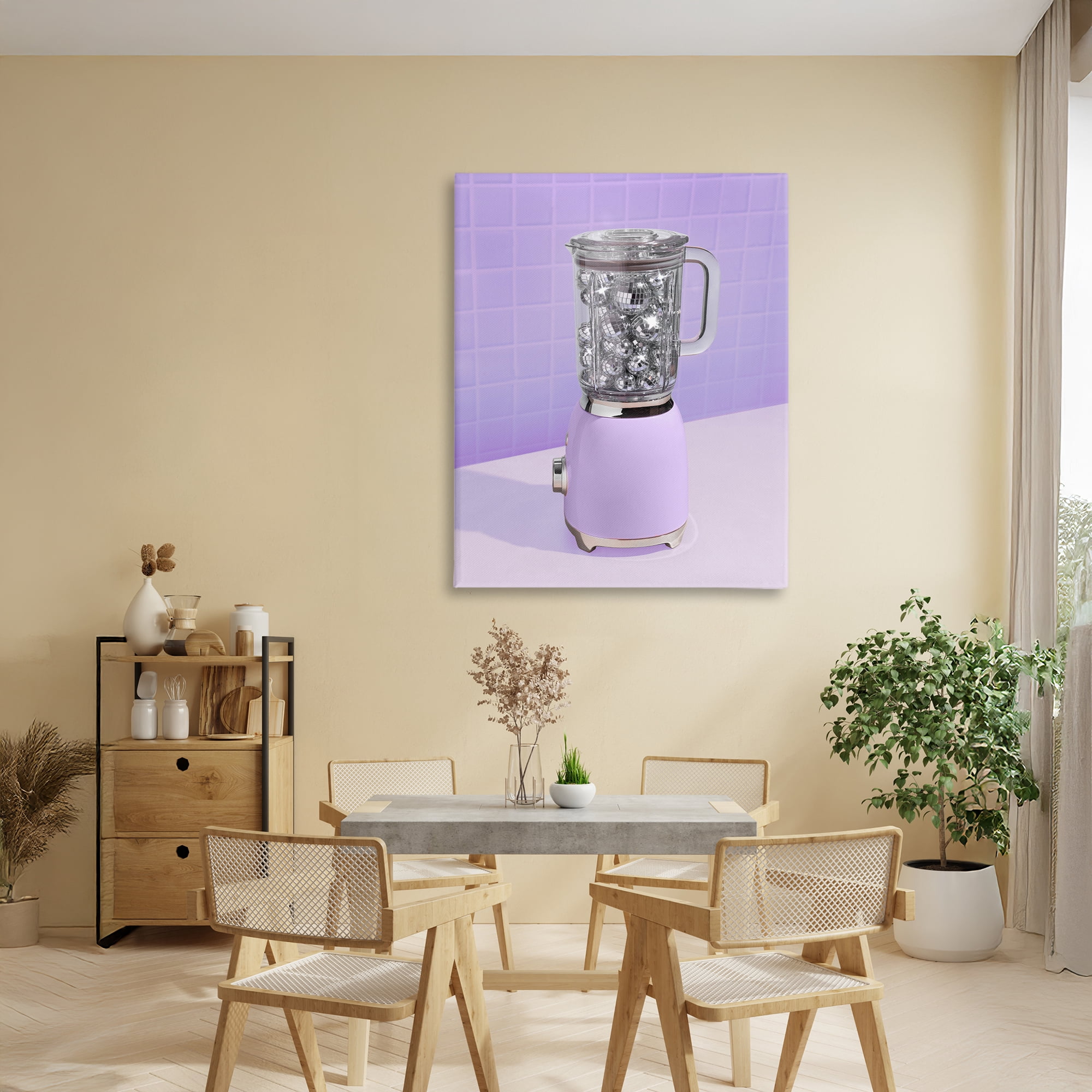 Stupell Industries Disco Drink Blender over Purple Canvas Wall Art, design by LISH Creative