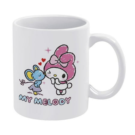 

My Melody Mug White Ceramic Coffee Mugs with Handle Latte Cup Water Cup Tea Cup Fashion Mug for Women And Men