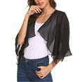 thumbnail image 4 of ASFGIMUJ Women Fashion Solid Mesh Irregular Short Sleeve Loose Cardigan Beach Holiday Tops, 4 of 8