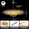 thumbnail image 6 of Crystal Chandelier for Dining Room - 63in Modern Farmhouse Crystal Gold Chandelier, Raindrop Tree Branch Chandeliers for Living Room, Bedroom, Entryway, Foyer, High, 6 of 8